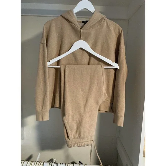Rails Hoodie & Sweatpant Set Women's Size S Beige Camel Cotton Drawstring